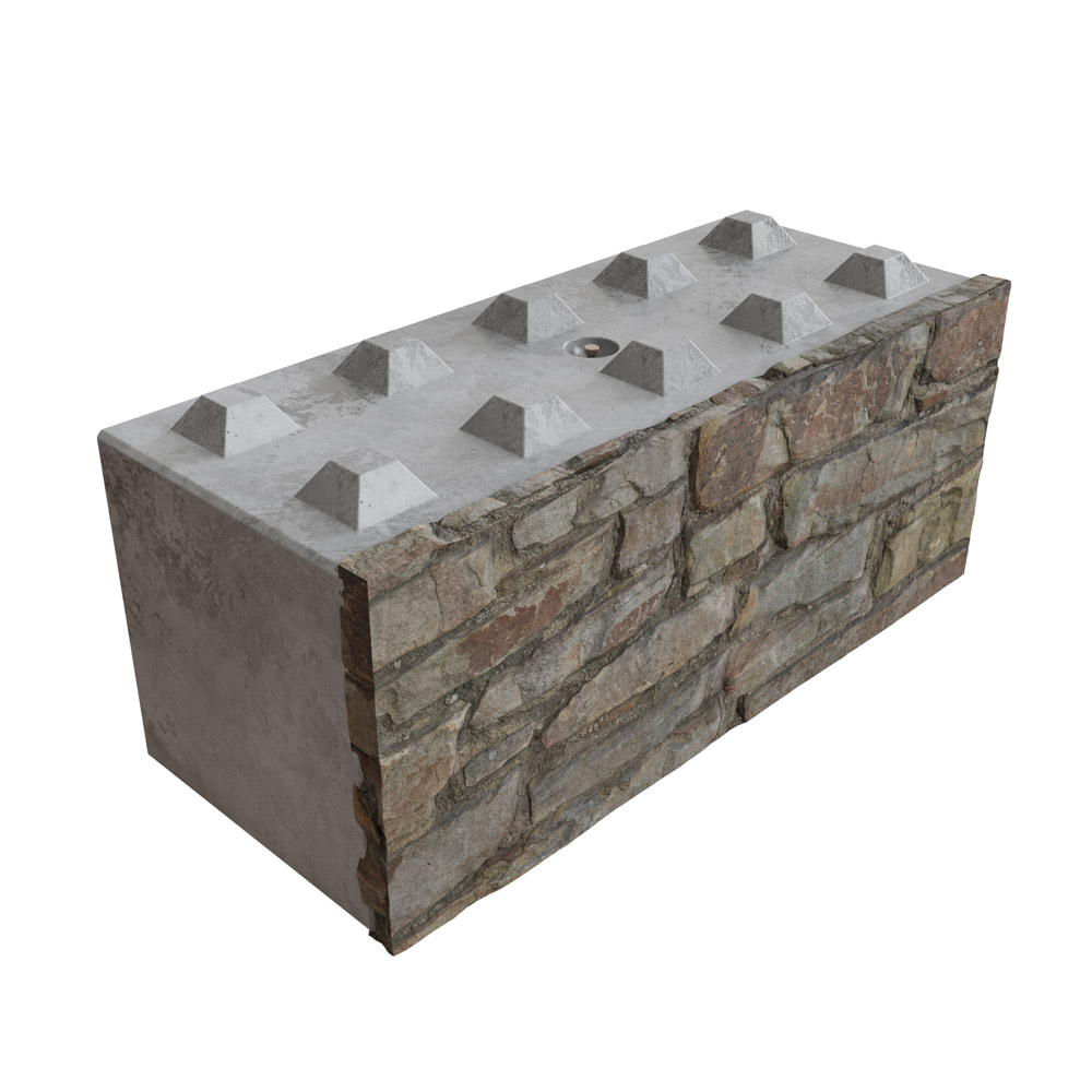 1500 x 600 x 600 Stone Face Concrete Interlocking Blocks Manchester