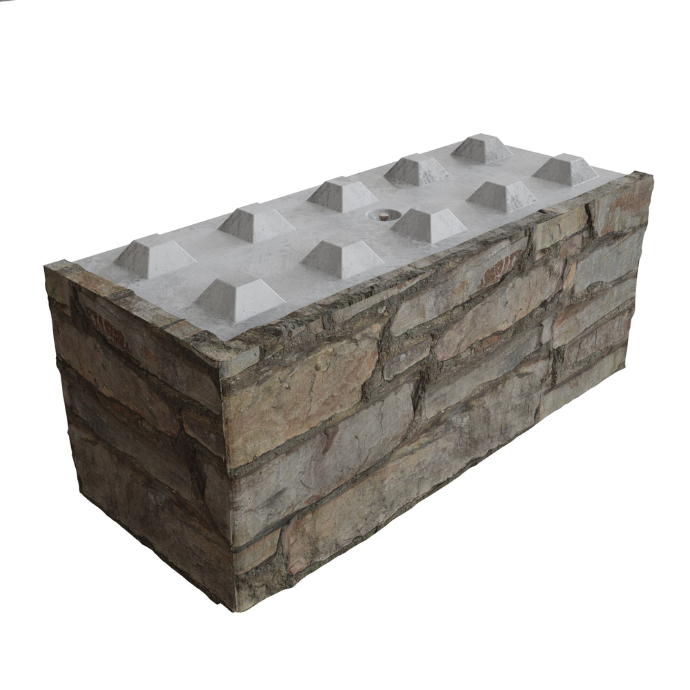 1500 x 600 x 600 Stone Face Return Concrete Interlocking Blocks Manchester