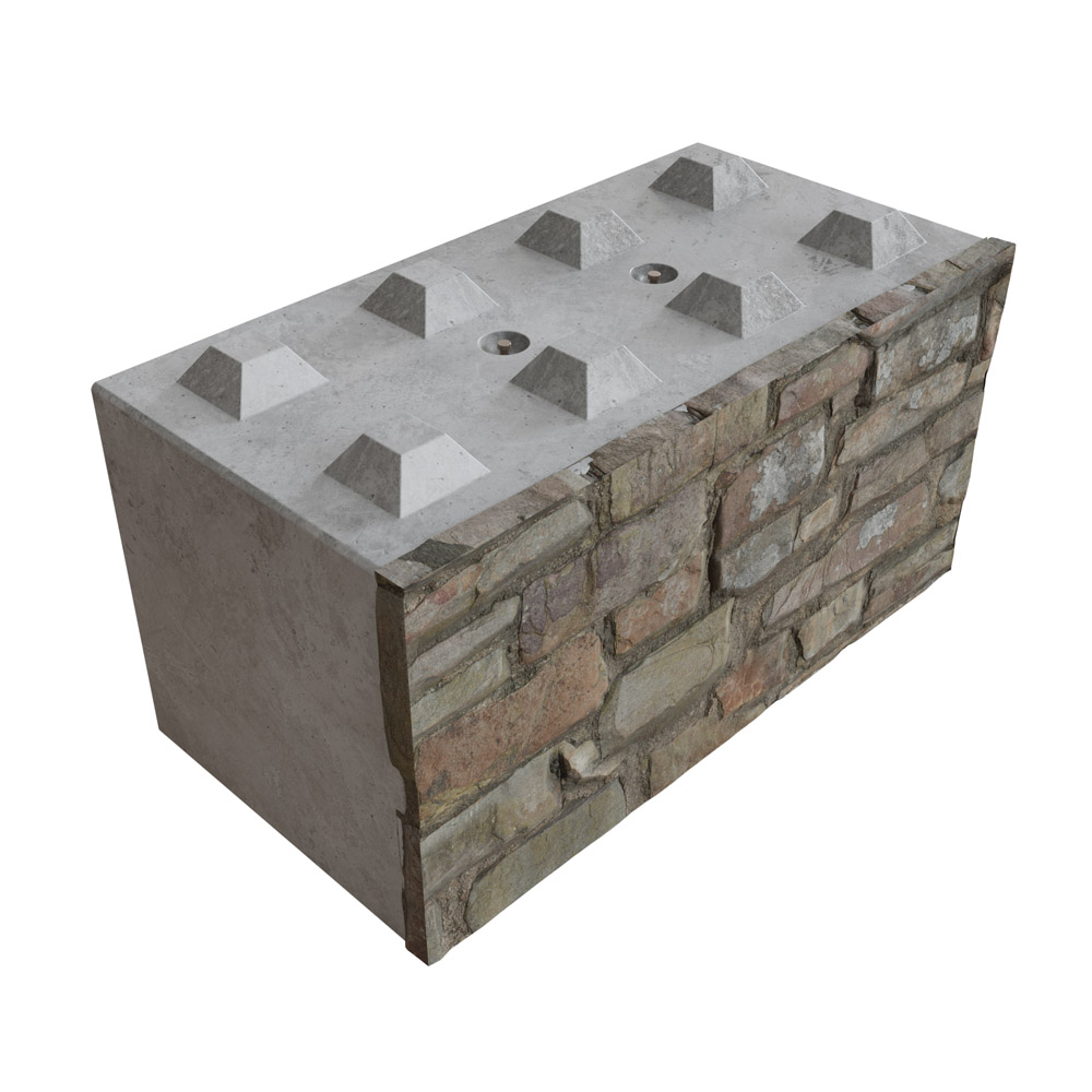 1600 x 800 x 800 Stone Face Concrete Interlocking Blocks Manchester