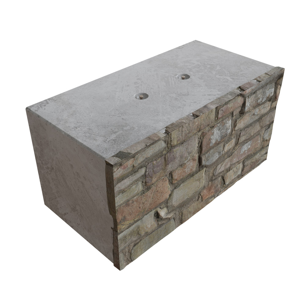 1600 x 800 x 800 Flat Top Stone Face Concrete Interlocking Blocks Manchester